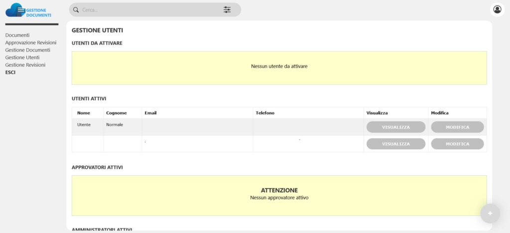 Gestione utenti G-DOC